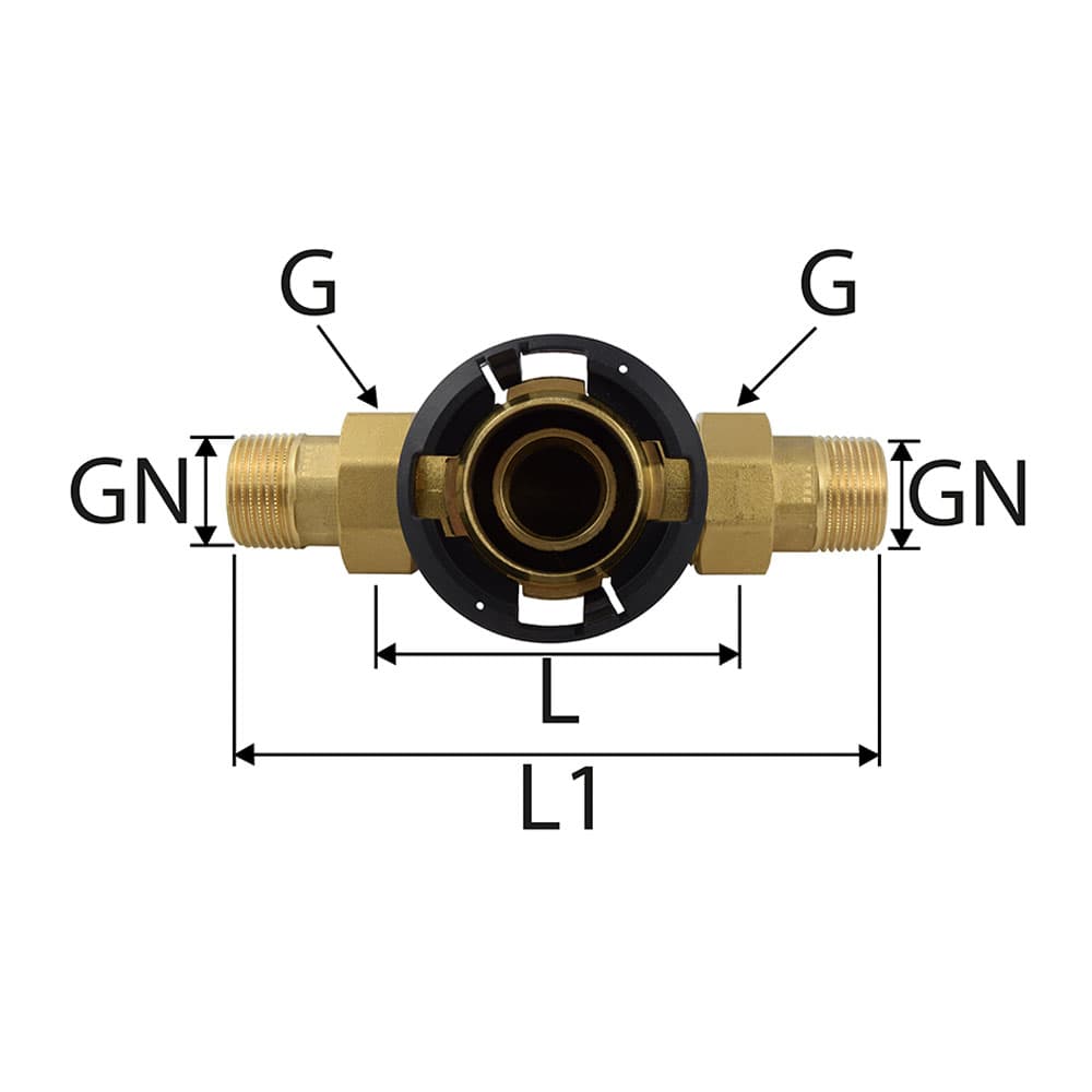 Hydro-Modul Anschluss-Stück mit 2 Aussengewinden