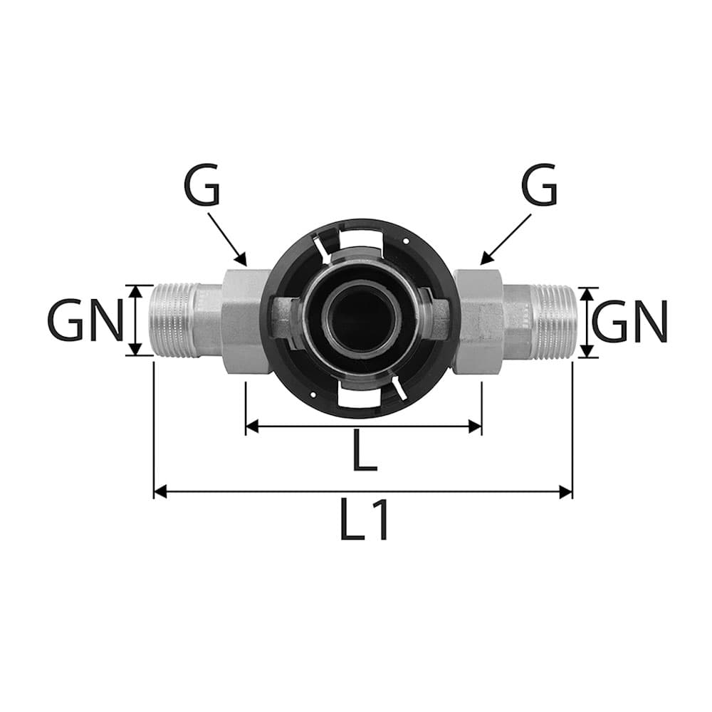 Hydro-Modul Anschluss-Stück mit 2 Aussengewinden