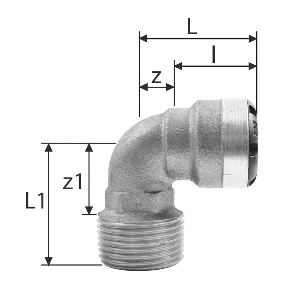 sudoFIT INDUSTRIE-Übergangsbogen 90°