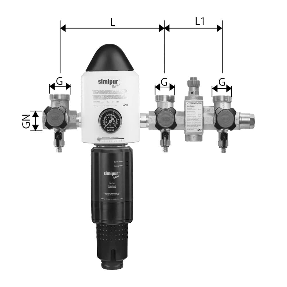 Verteilbatterie Simibloc Master Automat PN16, rückspülbar