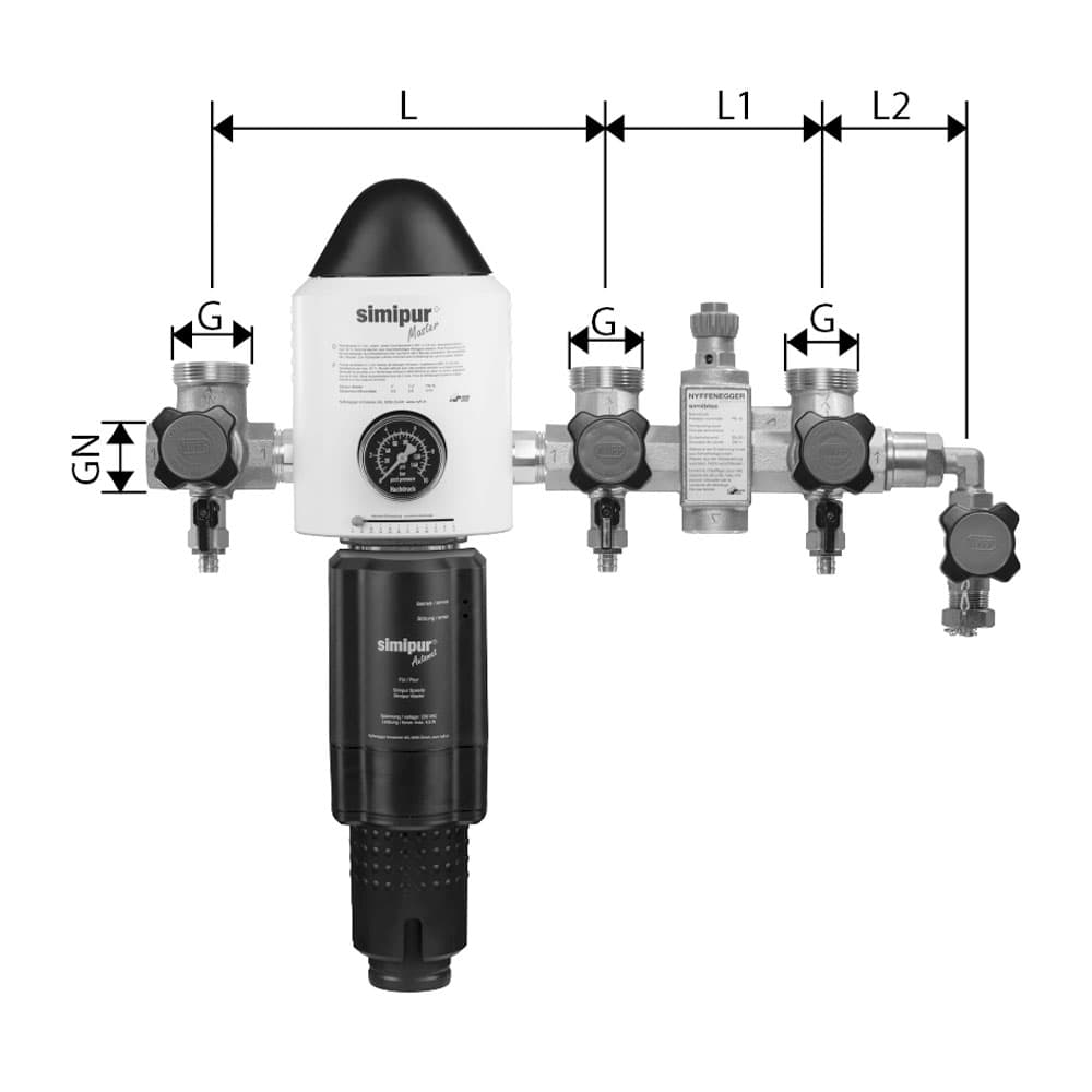 Verteilbatterie Simibloc Master Automat PN16, rückspülbar