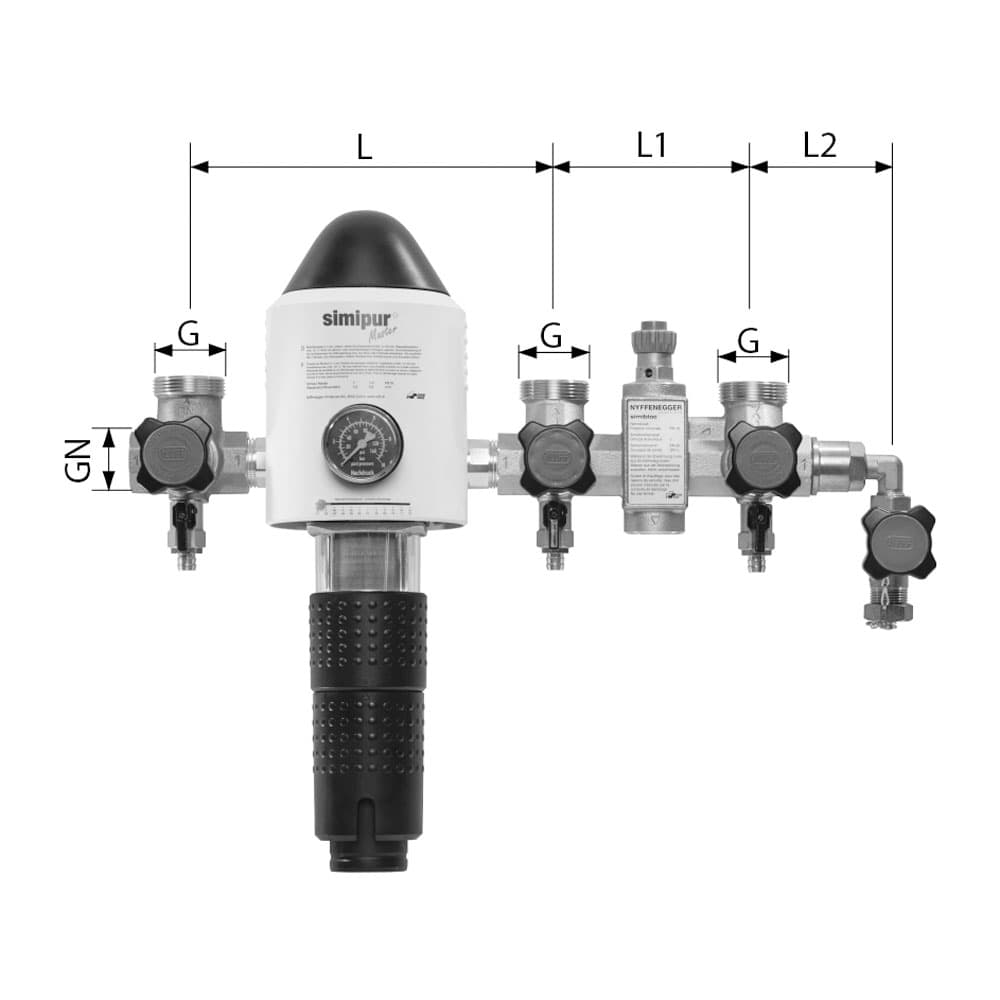 Verteilbatterie Simibloc Master PN16, rückspülbar