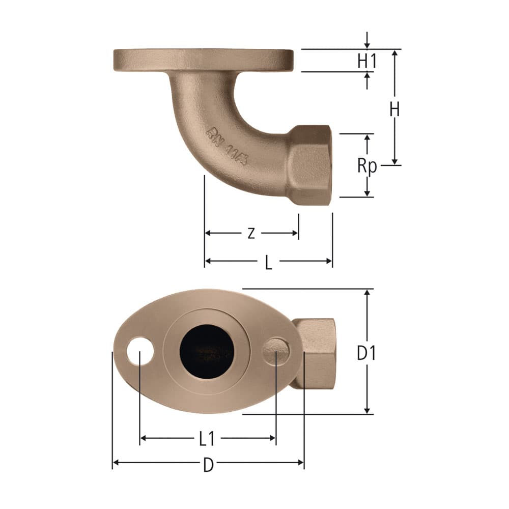 Wassermesser-Bogen PN 16