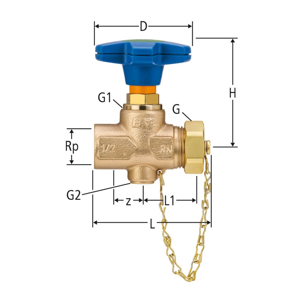 Heizungsfüllventil mit Kappe