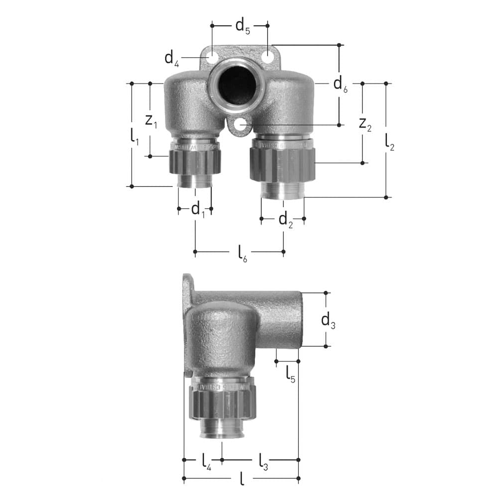 Armaturenanschluss doppelt