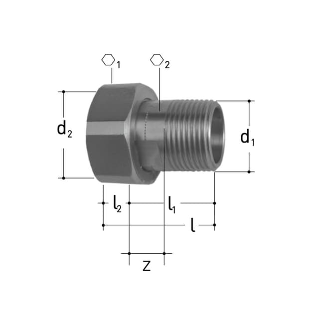 Verschraubung, mit Rückschlagventil, zu JRGUTHERM