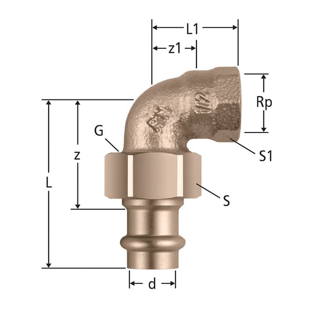 Optipress-Winkelverschraubung