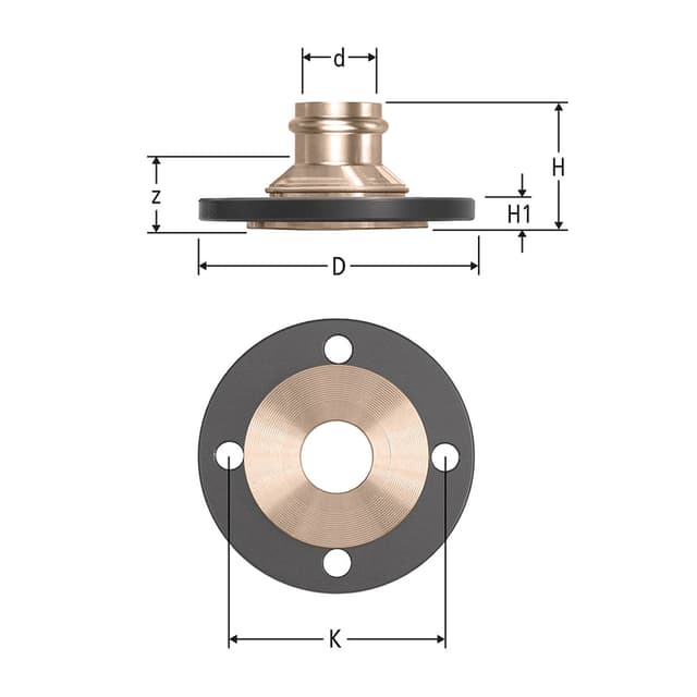 Optipress-Flanschübergang