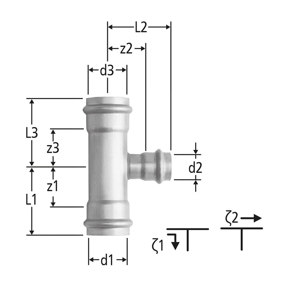 Optipress-Inox-T-Stück