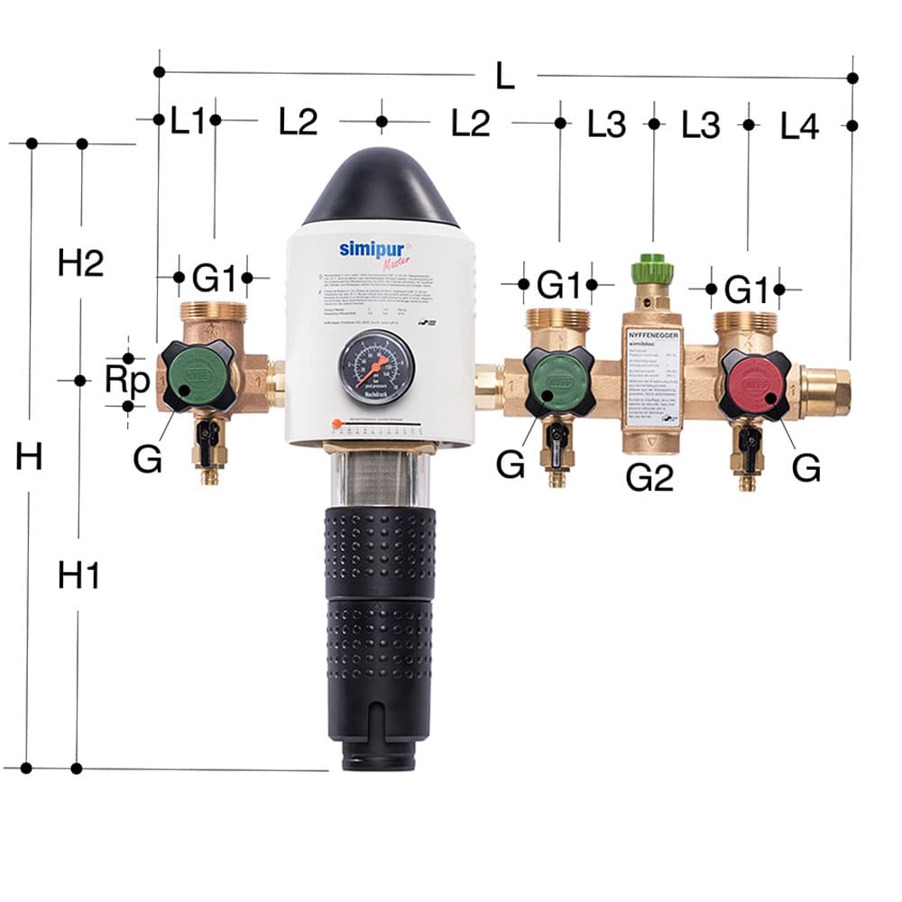 Verteilbatterie Simibloc Master PN16, rückspülbar