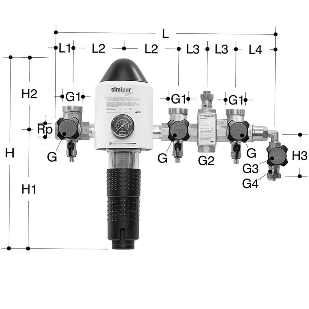 Verteilbatterie Simibloc Master PN16, rückspülbar