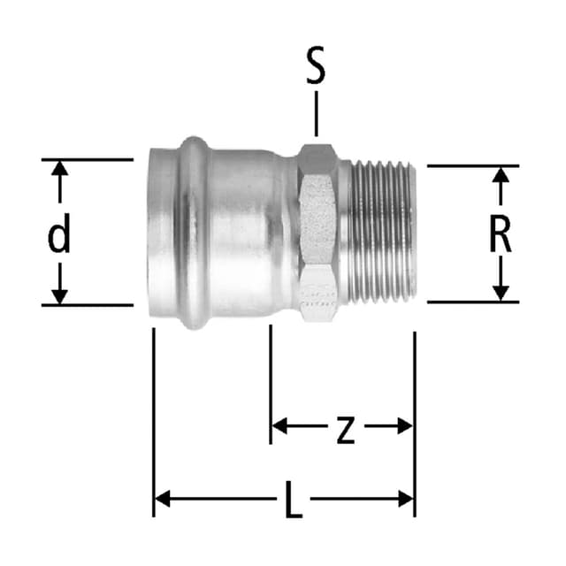 Optipress-Inox-Übergang