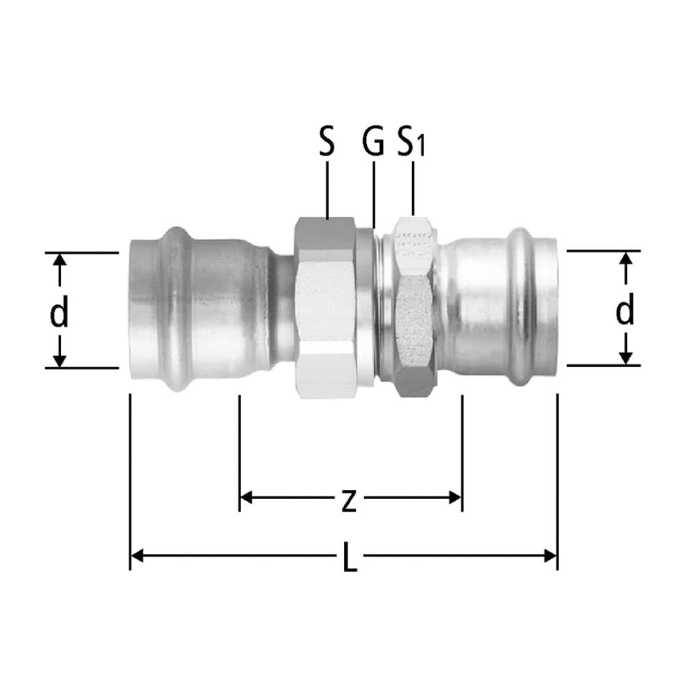 Optipress-Inox-Verschraubung