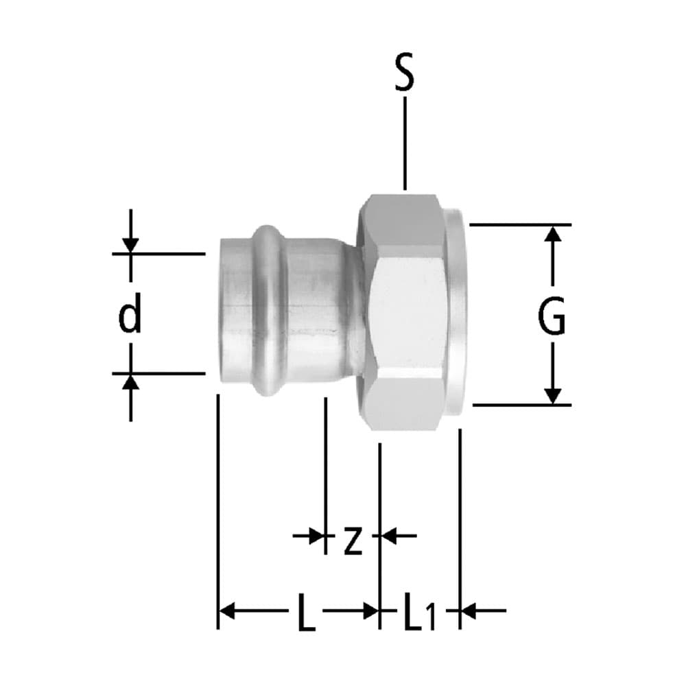 Optipress-Inox-Verschraubung