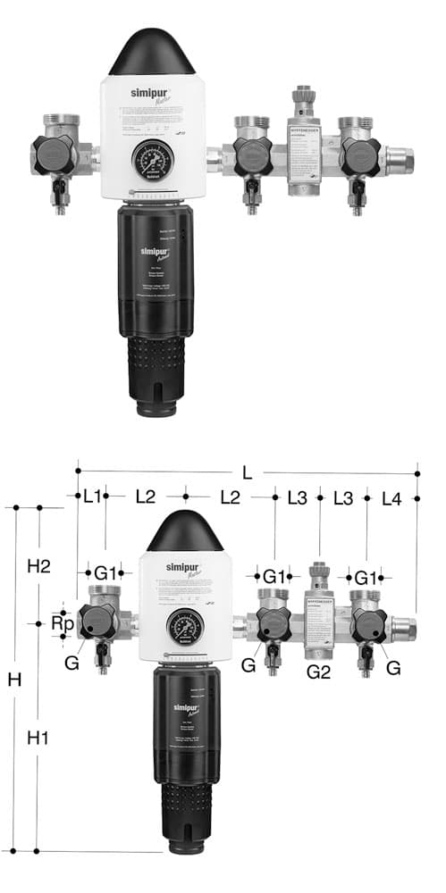 Verteilbatterie Simibloc Master Automat PN16, rückspülbar