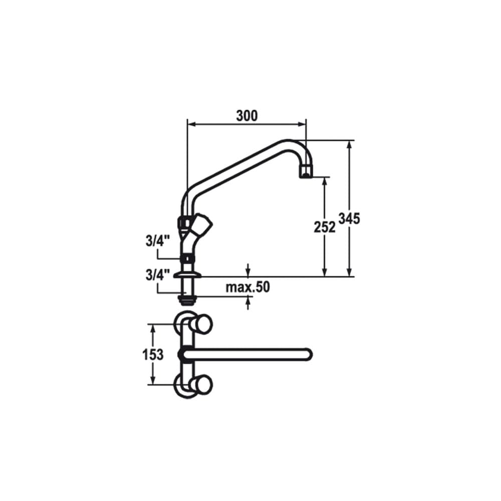 GASTRO Standbatterie, schwenkbar 360° A300, AD153