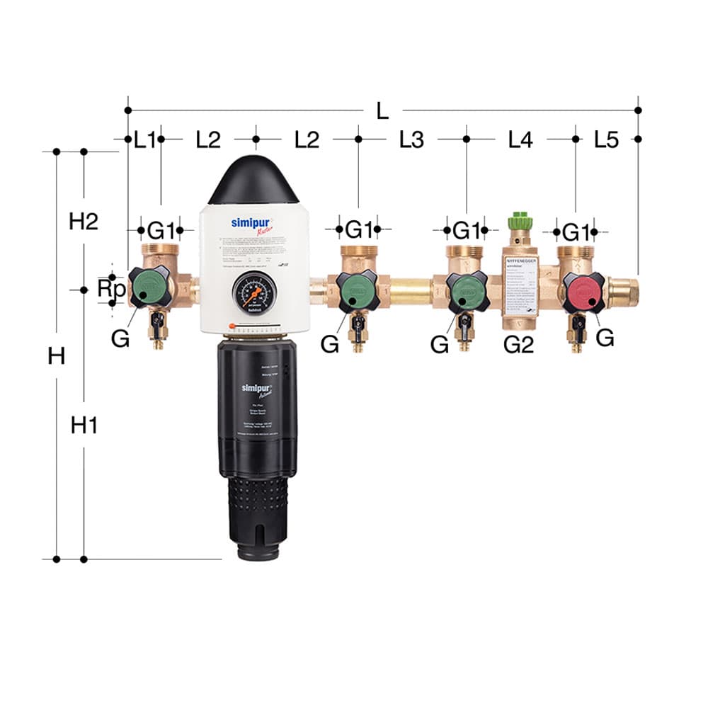 Verteilbatterie Simibloc Master Automat PN16, rückspülbar