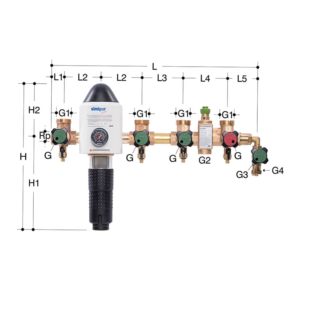 Verteilbatterie Simibloc Master PN16, rückspülbar