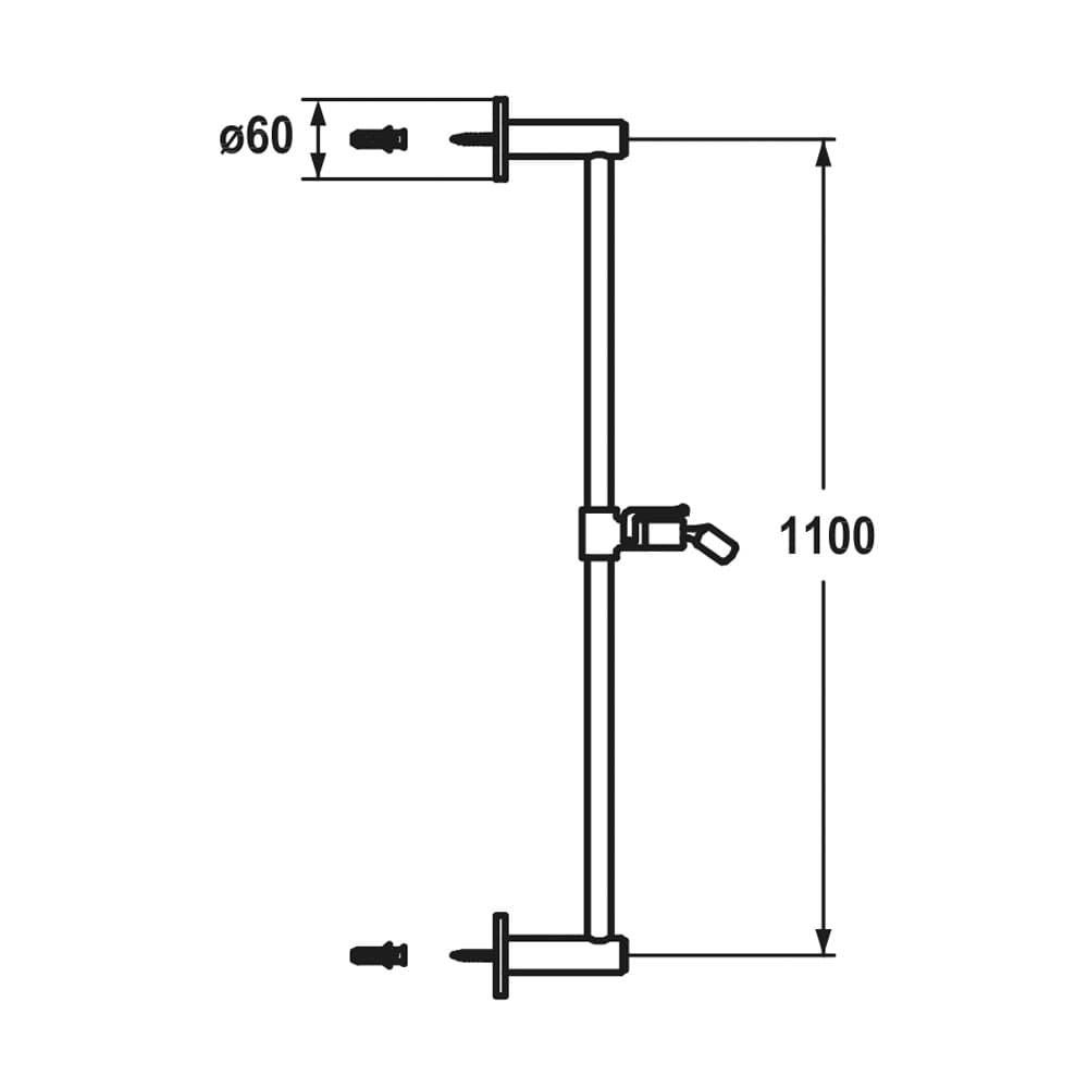 Duschengleitstange mit Rosette rund