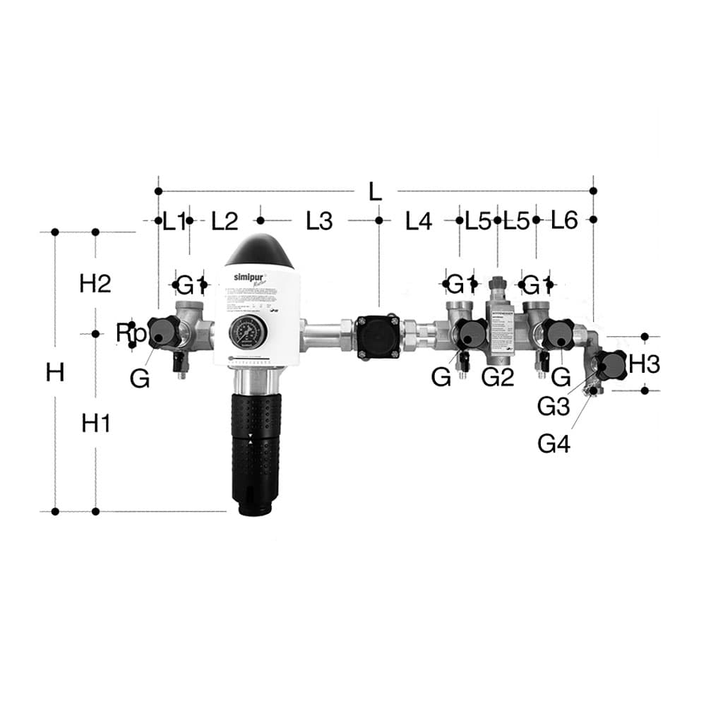 Verteilbatterie Simibloc Master PN16, rückspülbar